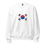 Unisex navy blue sweatshirt featuring South Korean flag design printed across the front chest