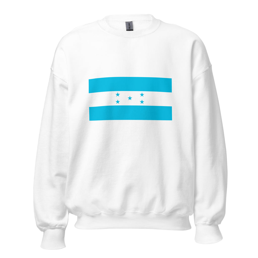 Unisex navy blue sweatshirt featuring Honduran flag design printed across the front chest
