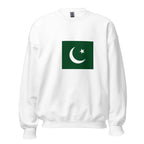 Unisex navy blue sweatshirt featuring Pakistani flag design printed across the front chest