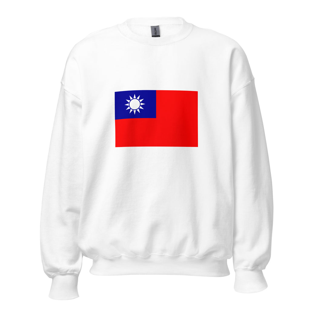 Unisex navy blue sweatshirt featuring Taiwanese flag design printed across the front chest