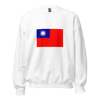 Unisex navy blue sweatshirt featuring Taiwanese flag design printed across the front chest