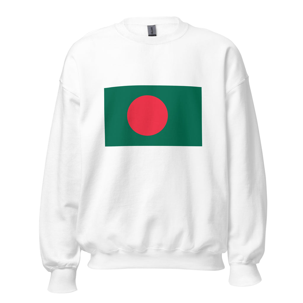 Unisex navy blue sweatshirt featuring Bangladeshi flag design printed across the front chest