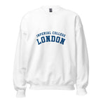 Unisex navy blue sweatshirt featuring Imperial College London logo printed across the front chest