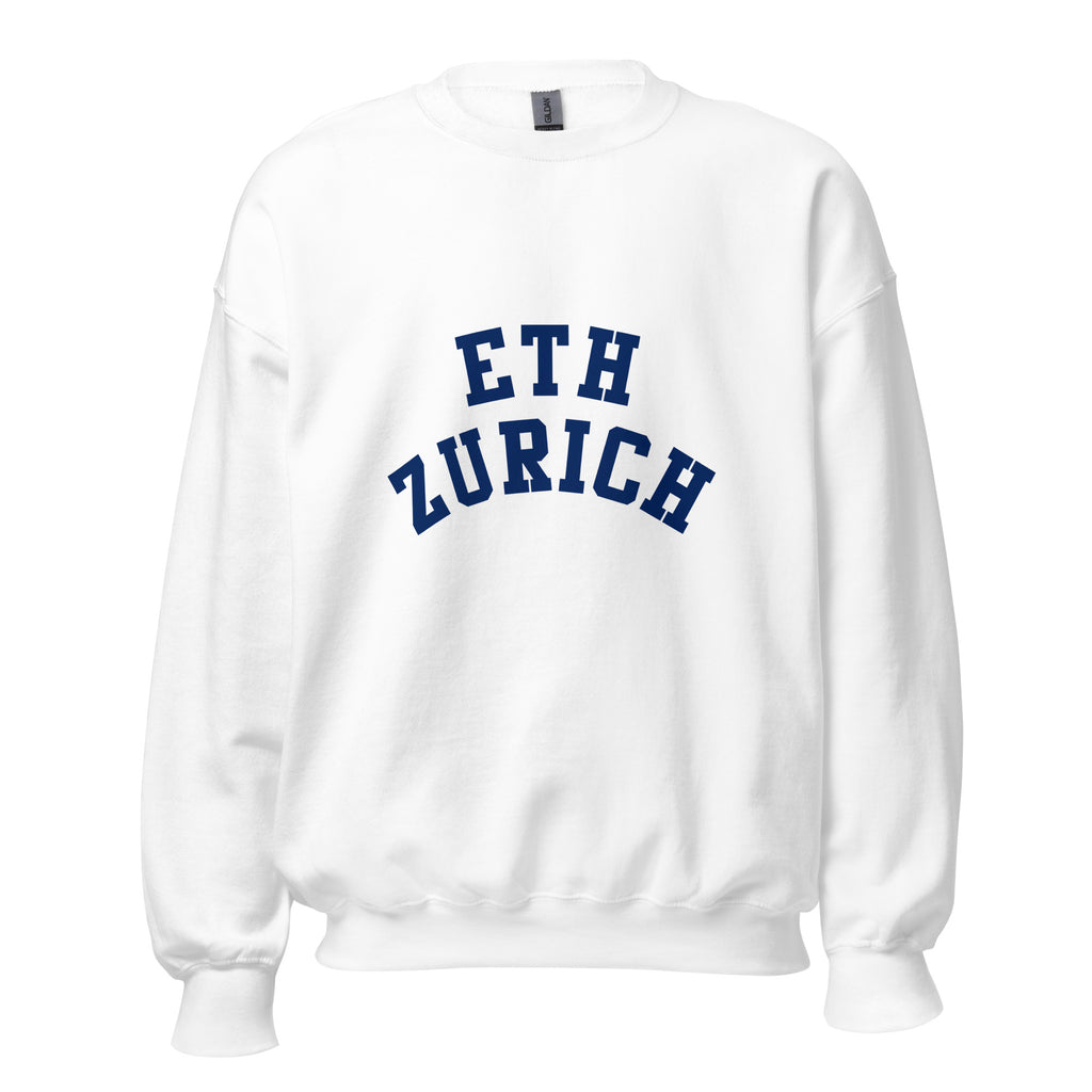 Unisex heather gray sweatshirt featuring ETH Zurich logo printed across the front chest