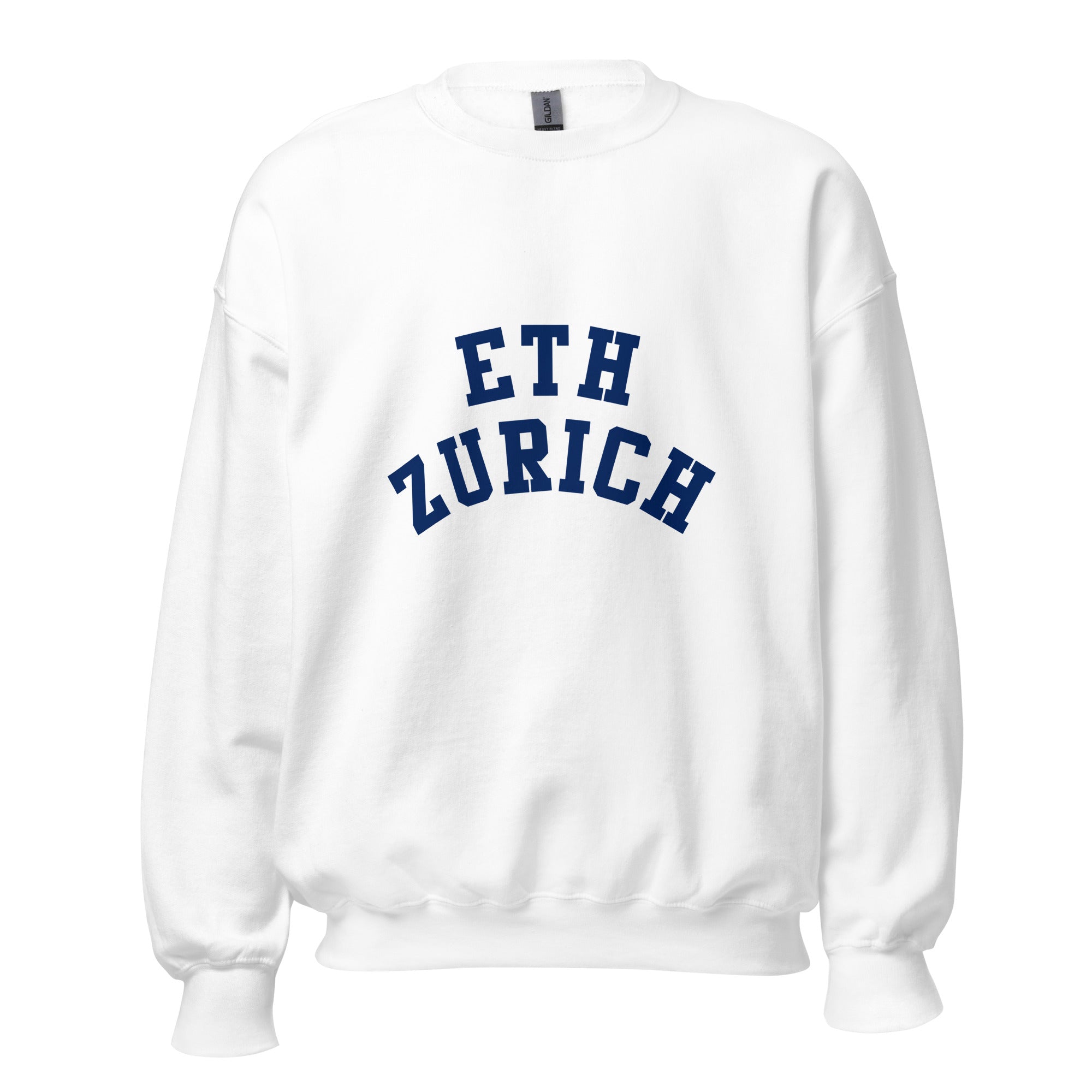 Unisex heather gray sweatshirt featuring ETH Zurich logo printed across the front chest