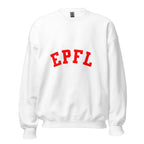 Unisex heather gray sweatshirt featuring EPFL logo printed across the front chest