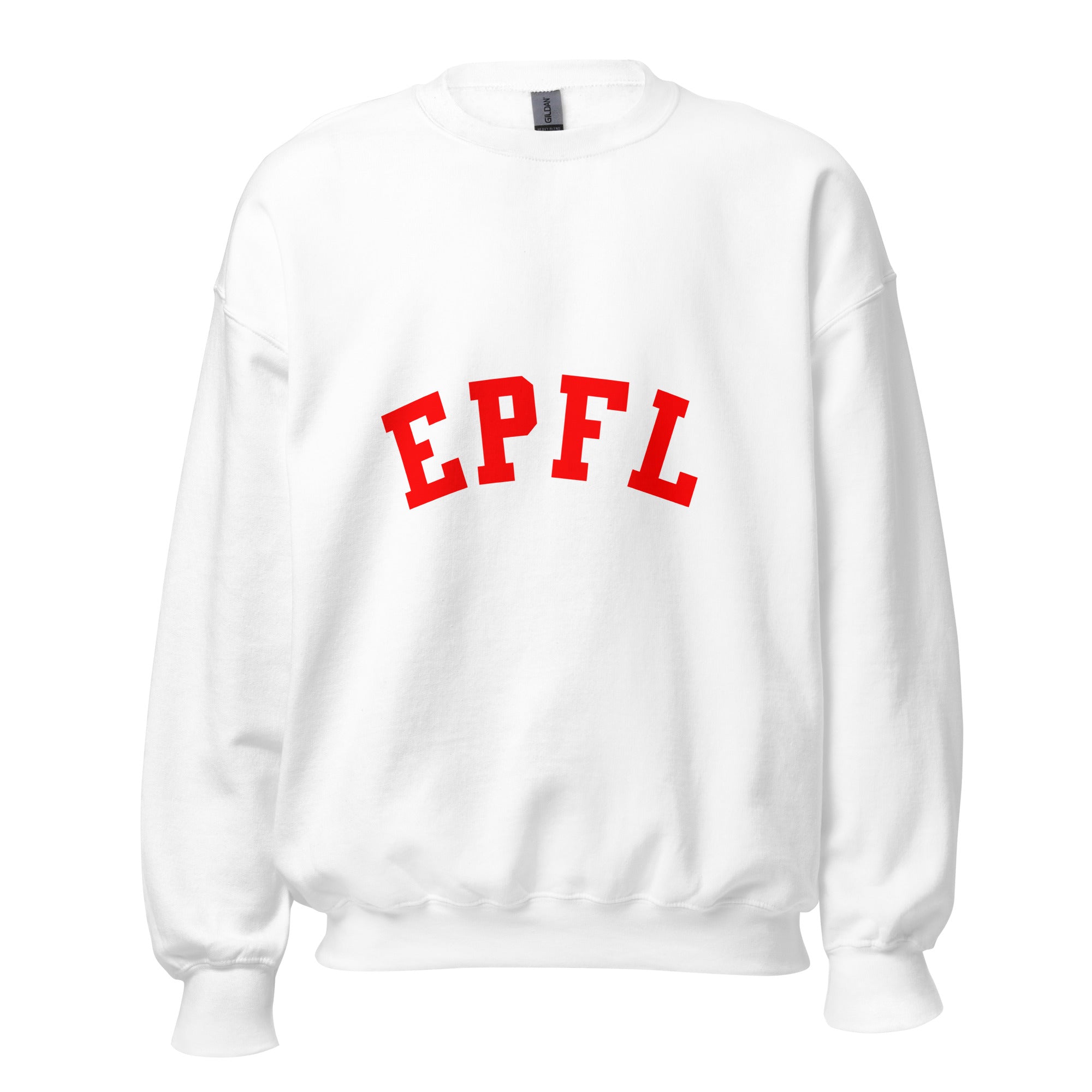Unisex heather gray sweatshirt featuring EPFL logo printed across the front chest
