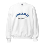 Unisex heather gray sweatshirt featuring Heidelberg University logo printed across the front chest