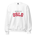 Unisex heather gray sweatshirt featuring University of Oslo logo printed across the front chest