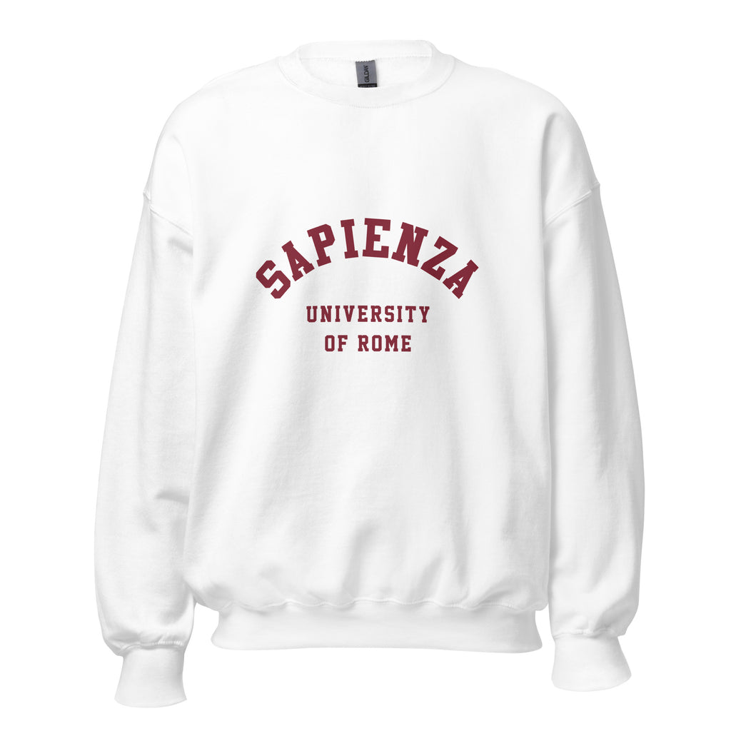 Unisex heather gray sweatshirt featuring Sapienza University of Rome logo printed across the front chest
