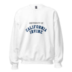 Unisex heather gray sweatshirt featuring UC Irvine logo printed across the front chest
