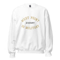 Unisex black sweatshirt featuring West Point logo printed across the front chest