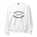 Unisex heather gray sweatshirt featuring US Merchant Marine Academy logo printed across the front chest
