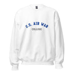 Unisex heather gray sweatshirt featuring US Air War College logo printed across the front chest