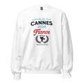 Unisex black sweatshirt featuring Cannes Film Festival event graphic printed across the front chest