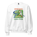 Unisex black sweatshirt featuring Wimbledon event graphic printed across the front chest
