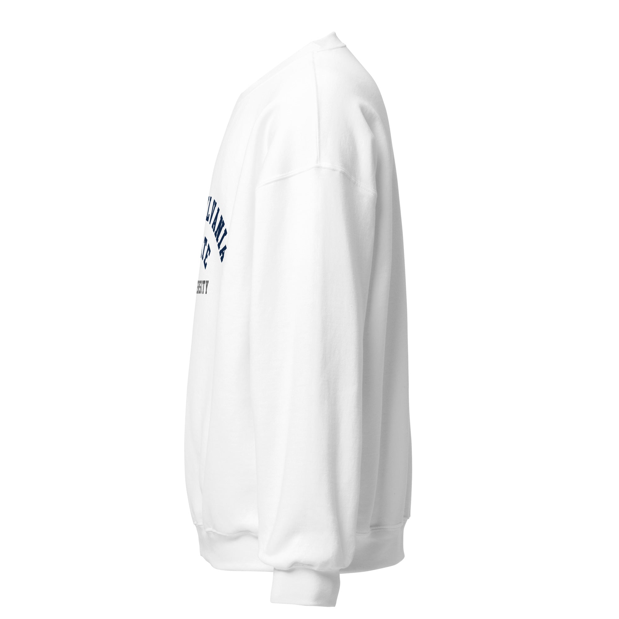 Unisex sweatshirt featuring Penn State University name and branding in navy and white
