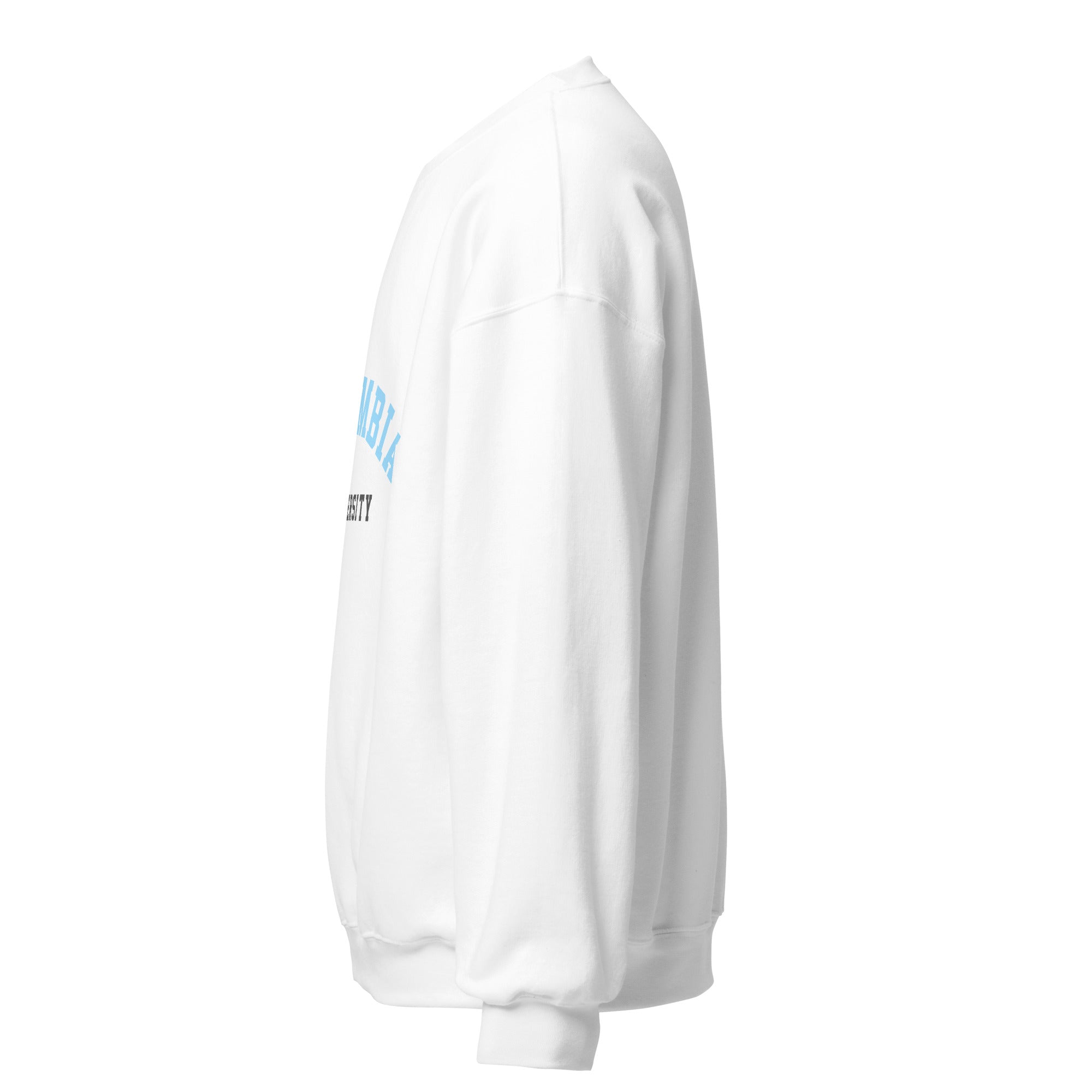 Unisex heather gray sweatshirt featuring Columbia University logo printed across the front chest
