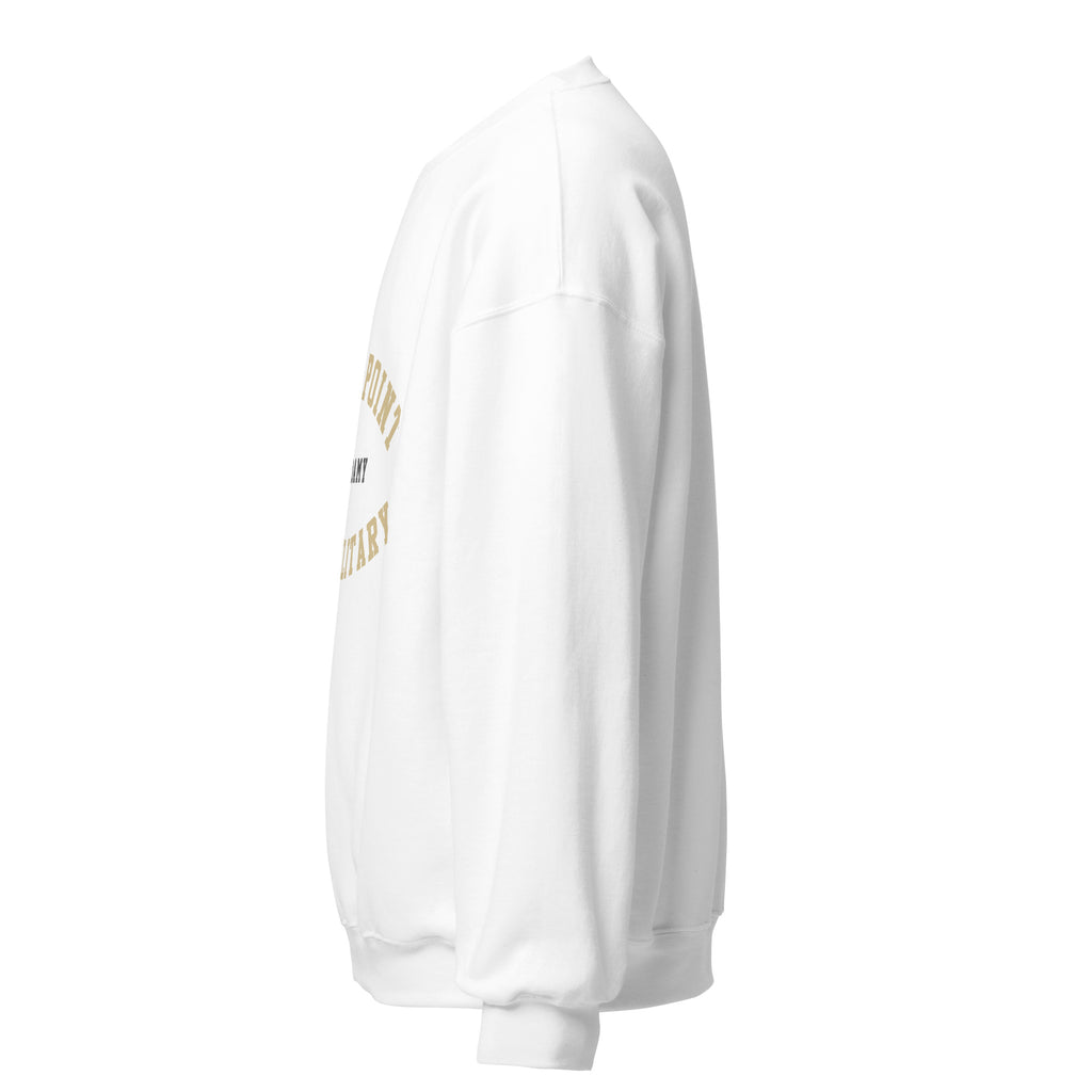 Unisex heather gray sweatshirt featuring West Point logo printed across the front chest