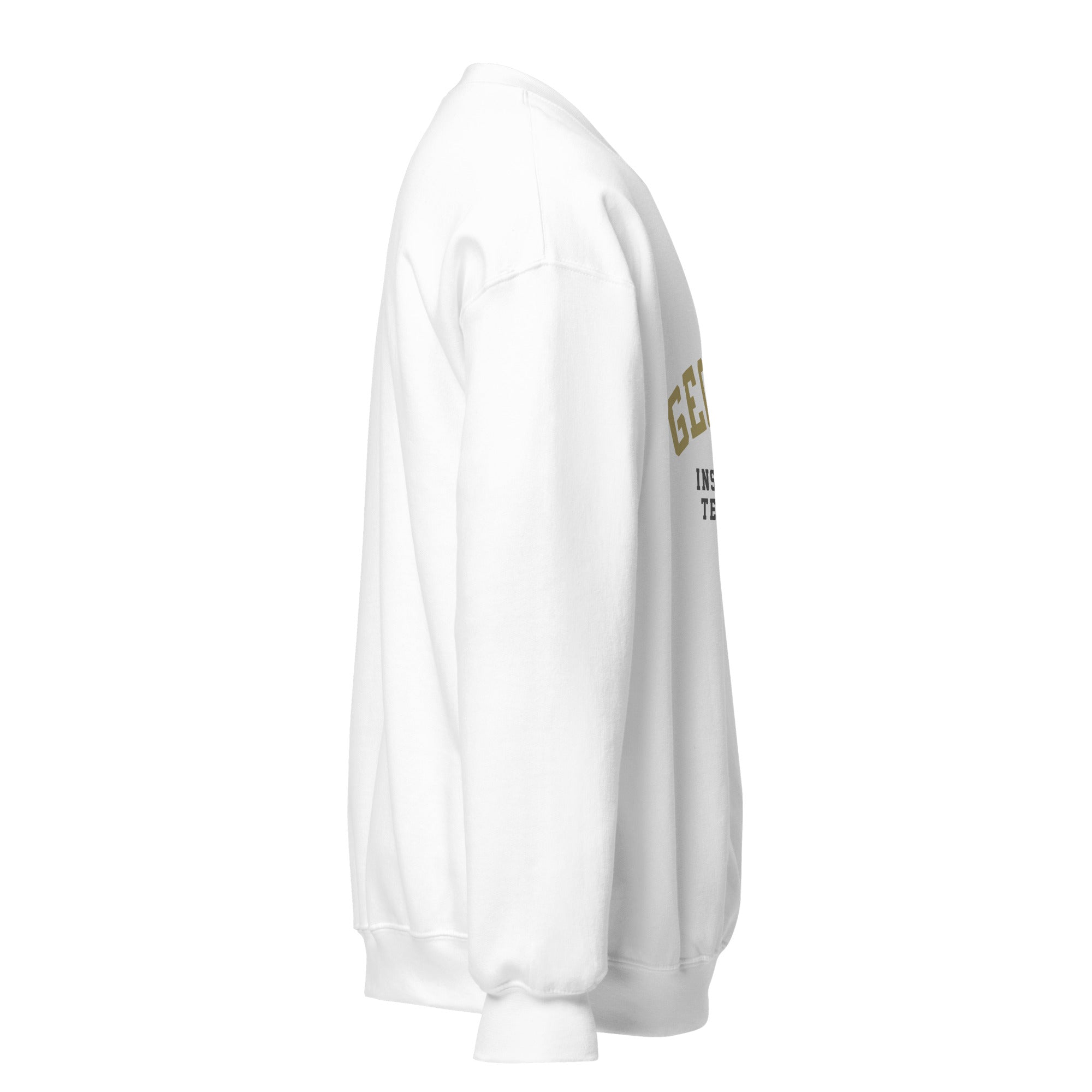 Unisex navy blue sweatshirt featuring Georgia Tech logo printed across the front chest