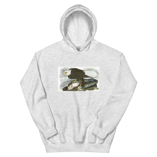 Unisex hoodie featuring Audubon's detailed naturalist illustration of a white-headed eagle