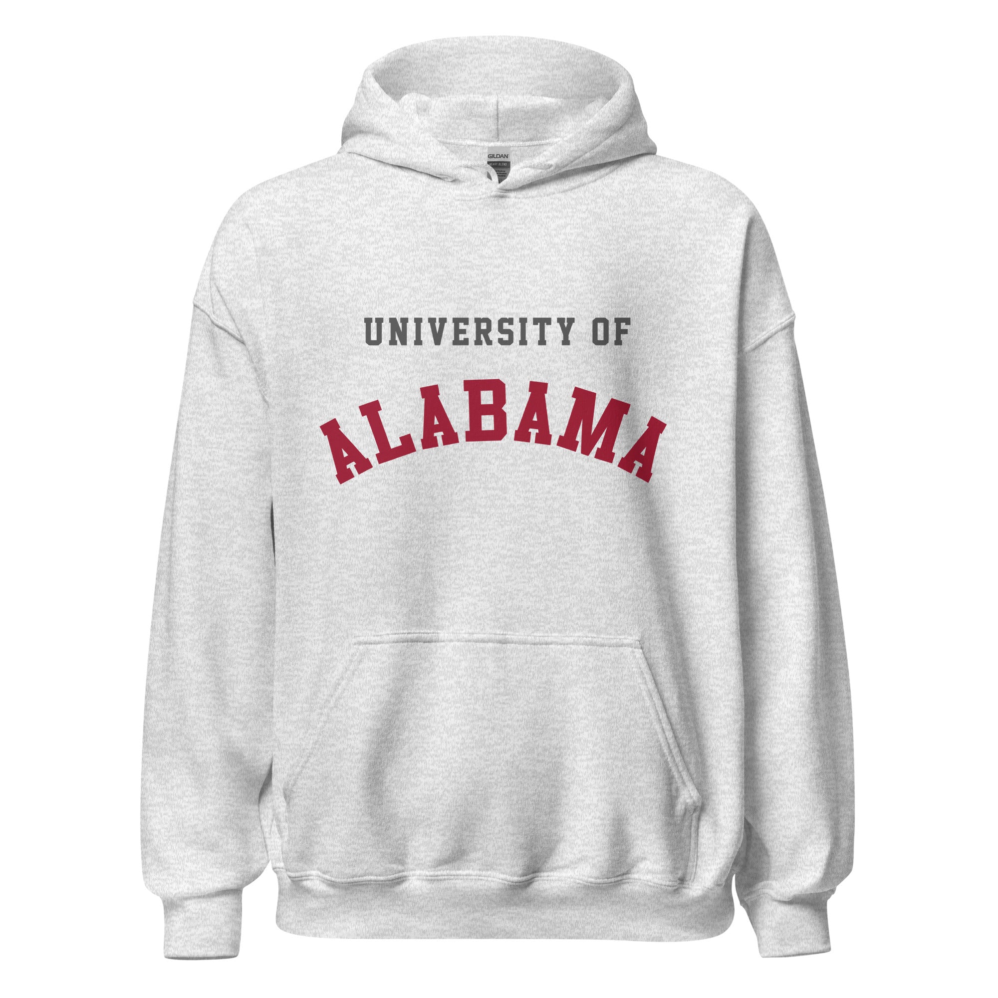 Unisex hoodie featuring University of Alabama name and branding in crimson and white