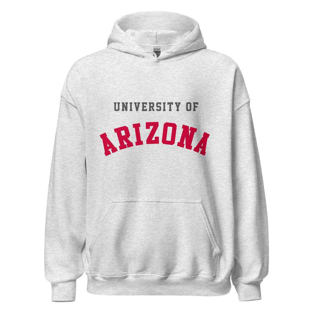 Unisex hoodie featuring University of Arizona name and branding in cardinal and navy
