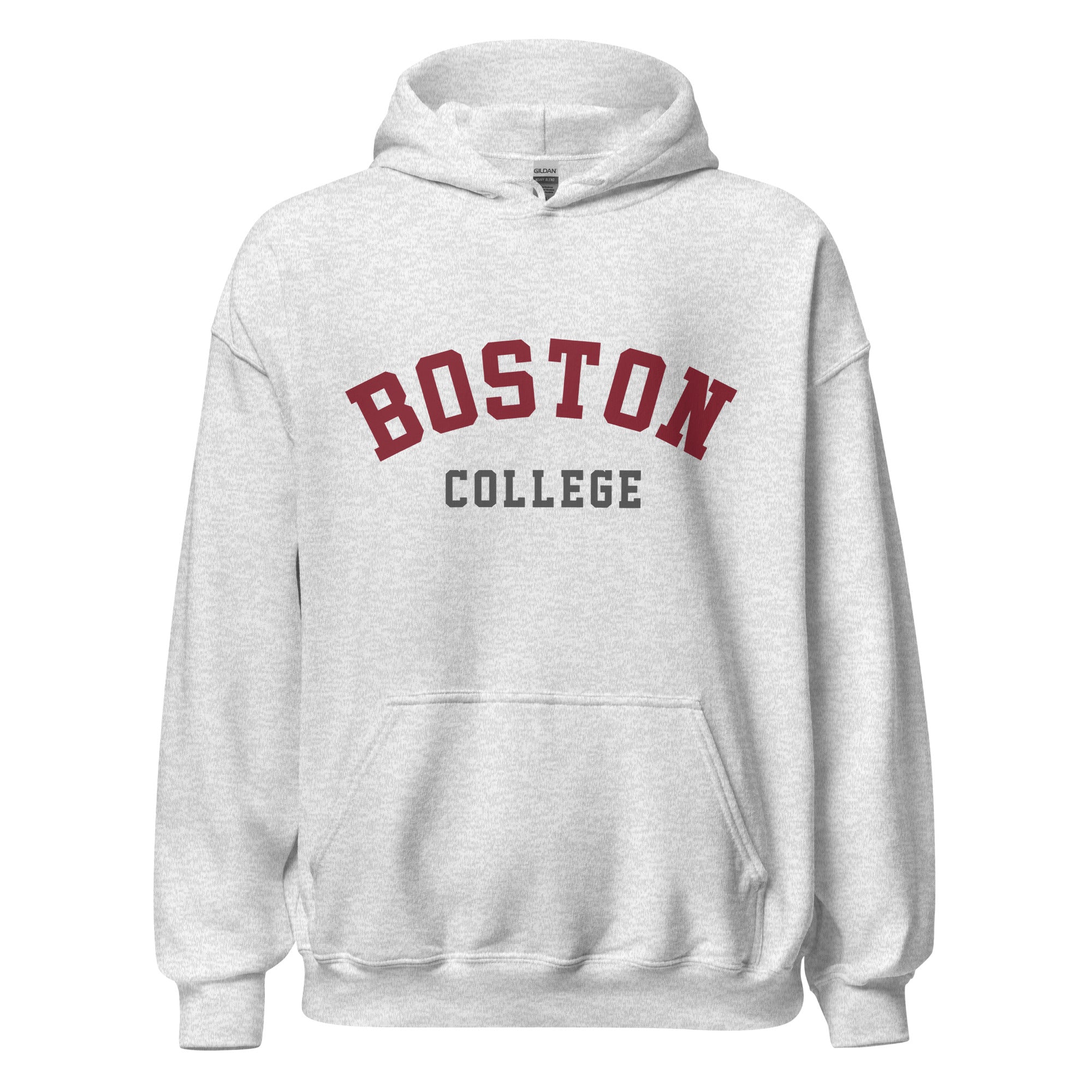 Unisex hoodie featuring Boston College name and branding in maroon and gold