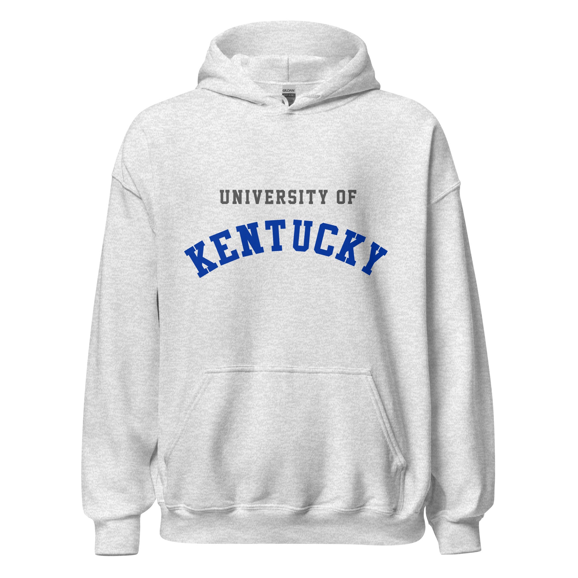 Unisex hoodie featuring University of Kentucky name and branding in blue and white
