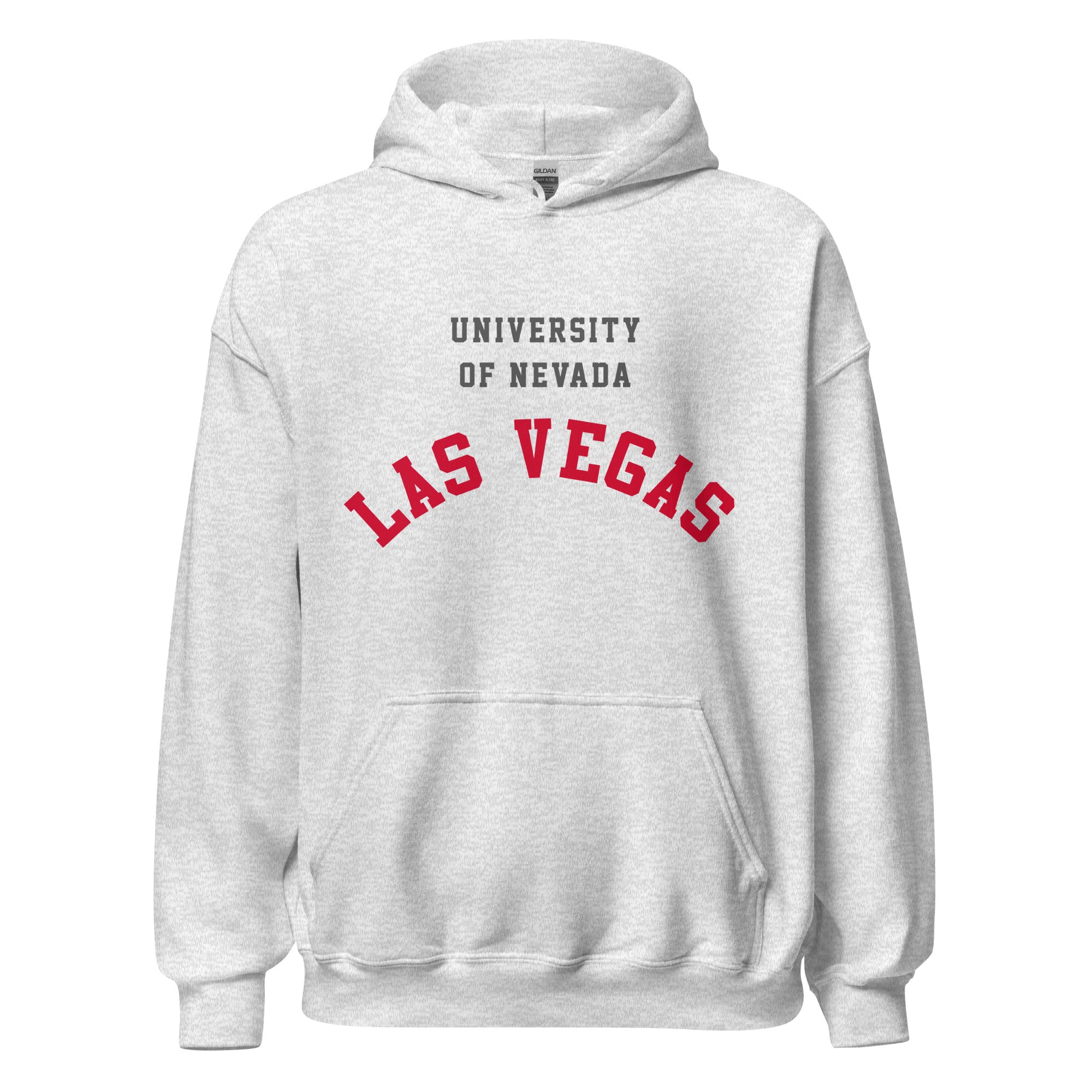 Unisex hoodie featuring UNLV name and branding in scarlet and grey