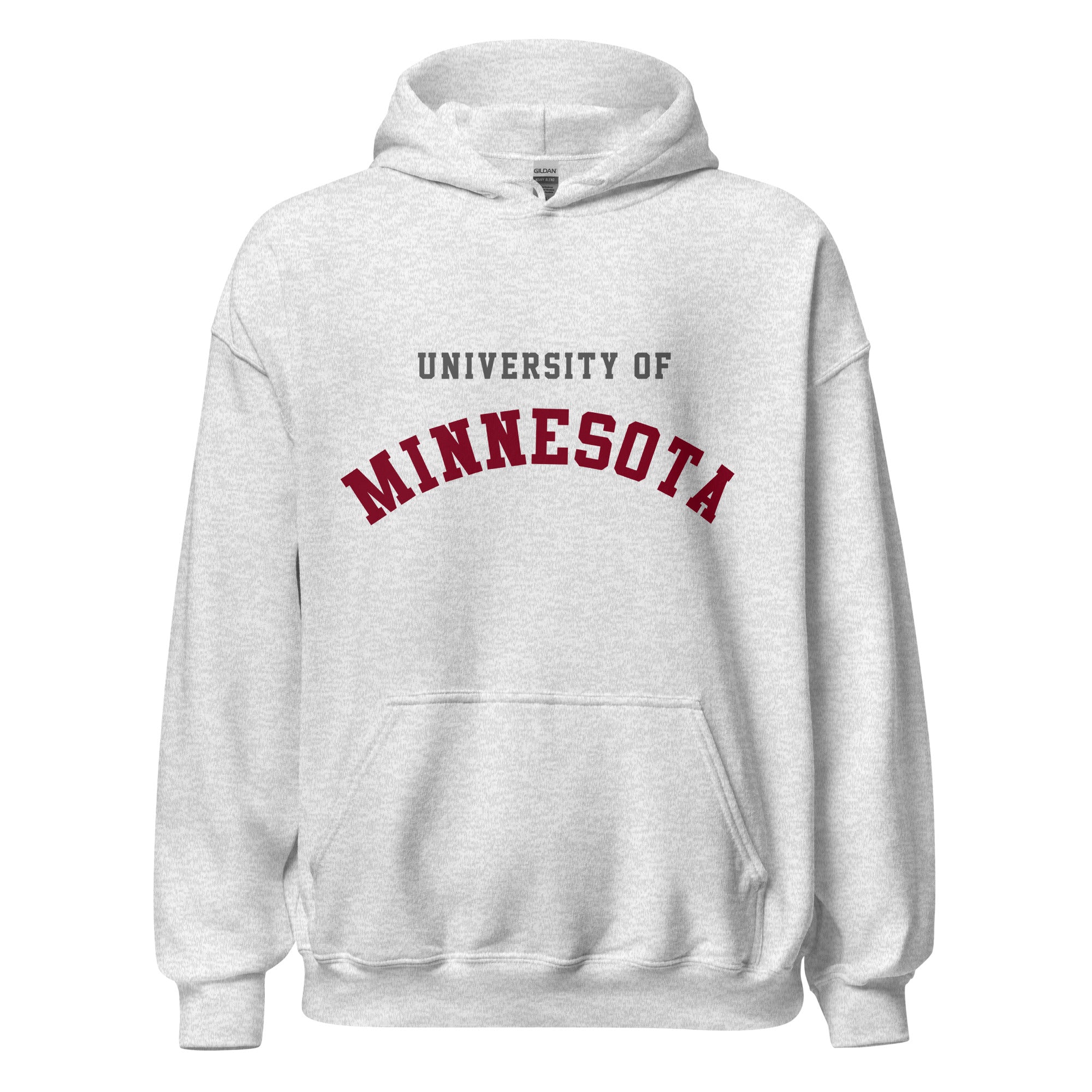 Unisex hoodie featuring University of Minnesota name and branding in maroon and gold