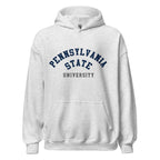 Unisex hoodie featuring Penn State University name and branding in navy and white