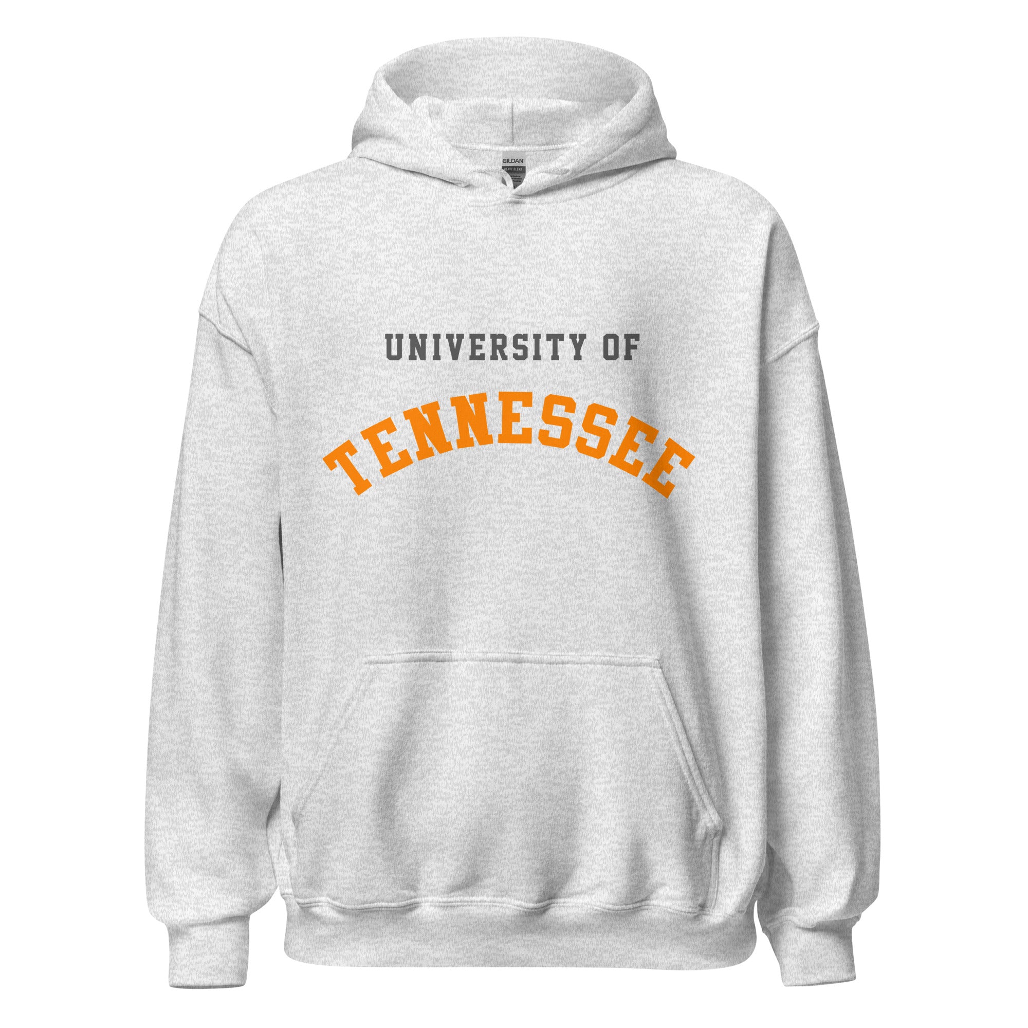 Unisex hoodie featuring University of Tennessee name and branding in orange and white