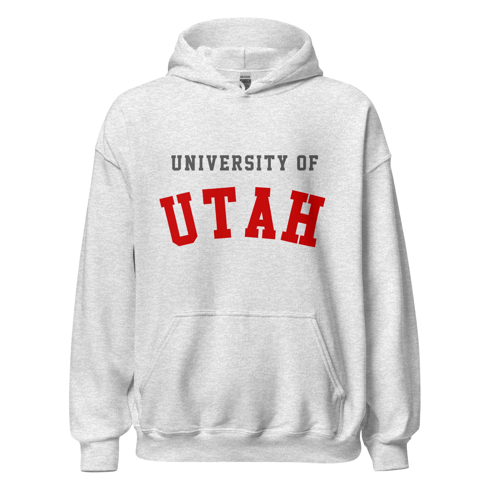 Unisex hoodie featuring University of Utah name and branding in crimson and white