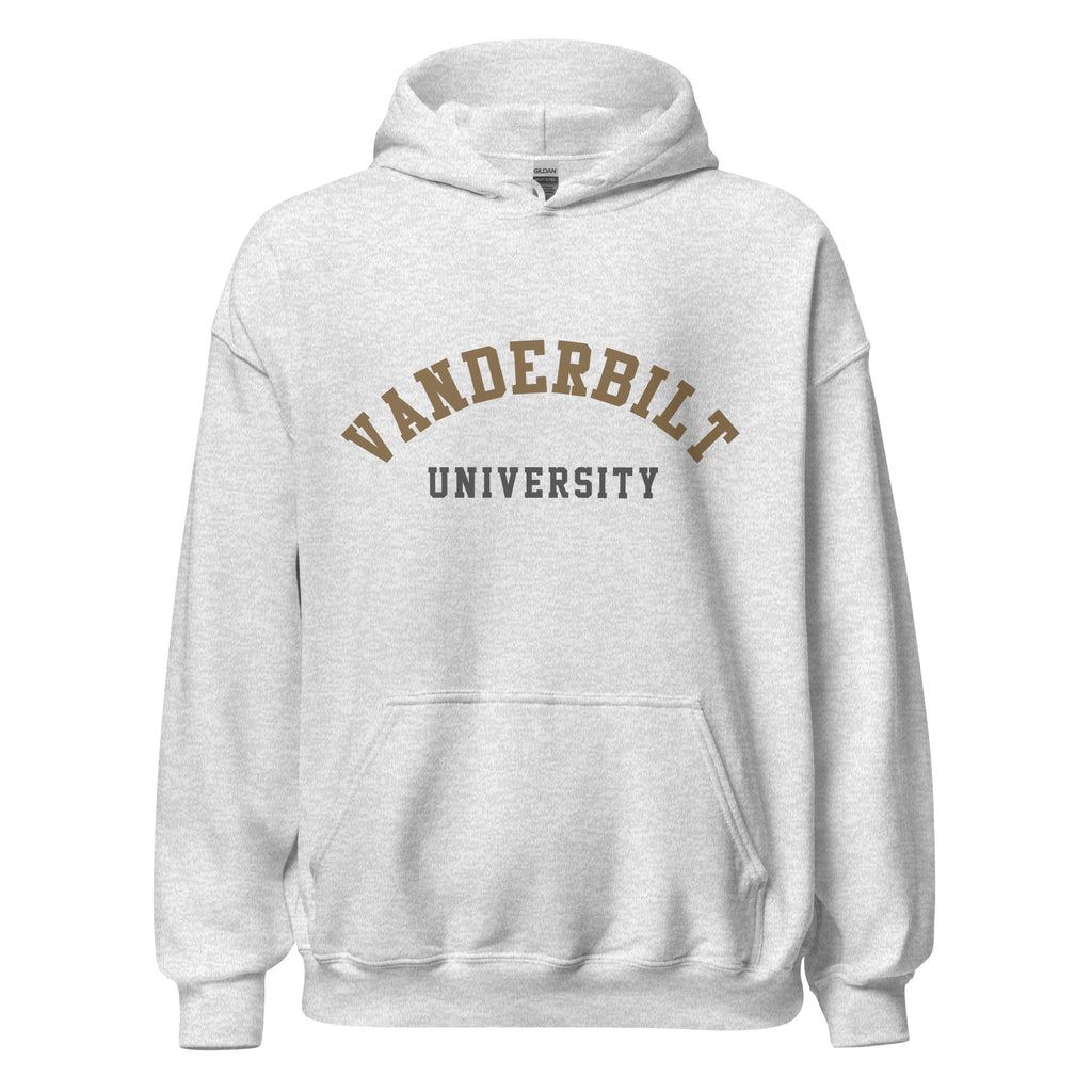 Unisex hoodie featuring Vanderbilt University name and branding in black and gold