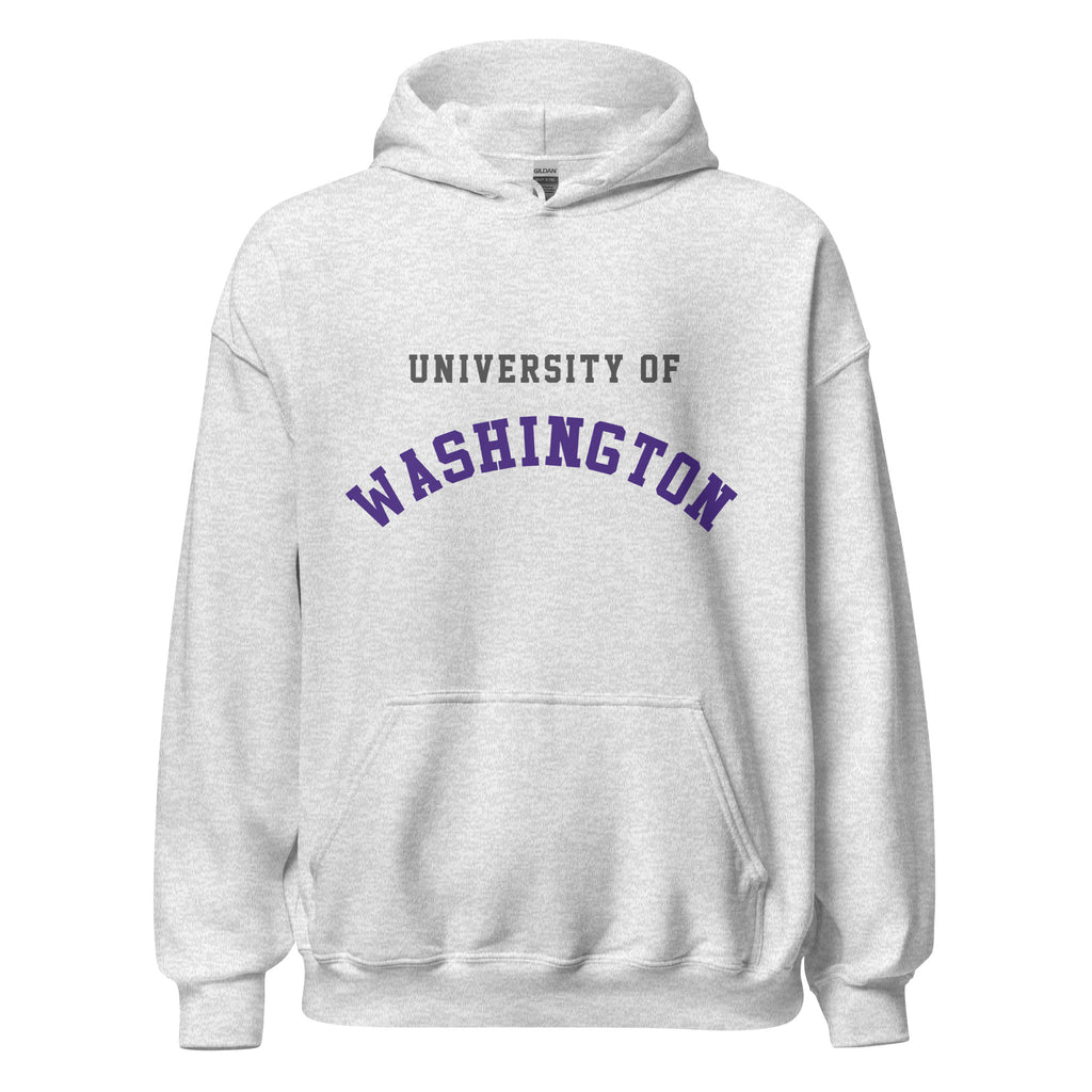 Unisex hoodie featuring University of Washington name and branding in purple and gold