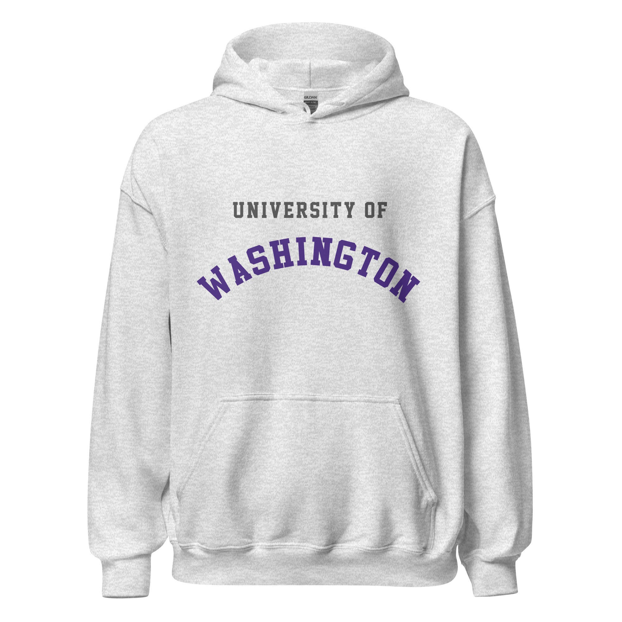 Unisex hoodie featuring University of Washington name and branding in purple and gold