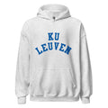 Unisex black hoodie featuring KU Leuven logo printed across the front chest