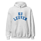 Unisex black hoodie featuring KU Leuven logo printed across the front chest