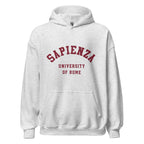 Unisex black hoodie featuring Sapienza University of Rome logo printed across the front chest