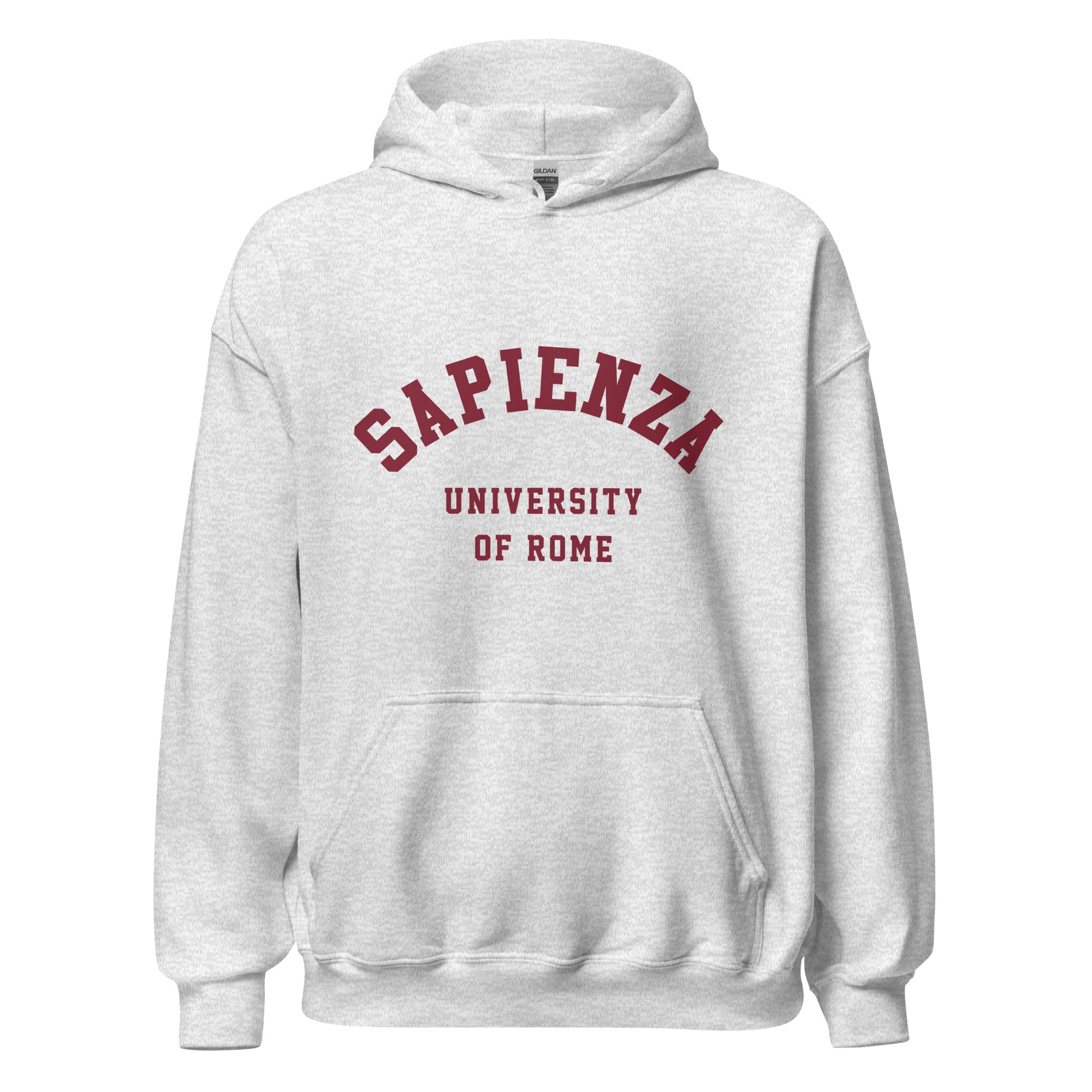 Unisex black hoodie featuring Sapienza University of Rome logo printed across the front chest
