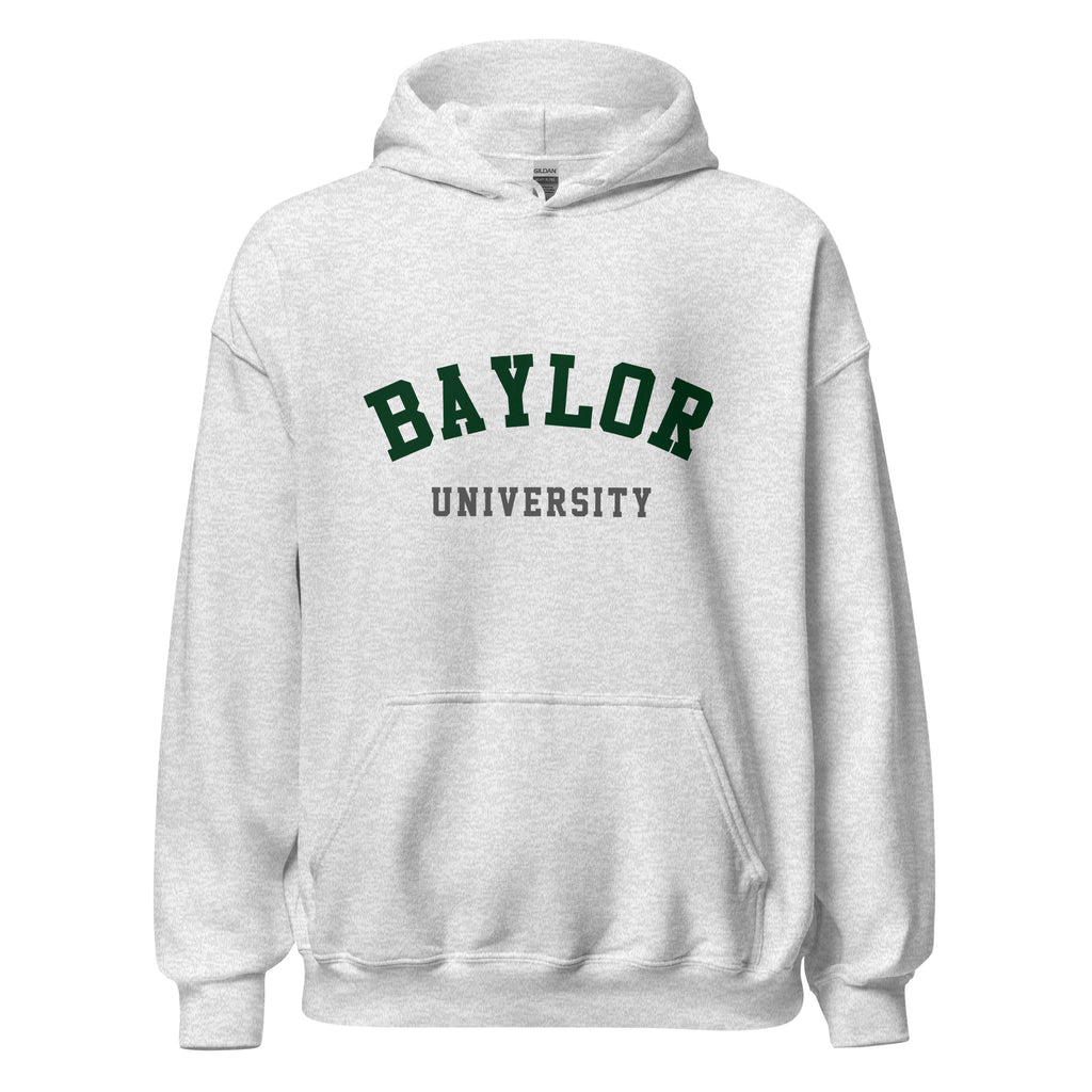 Unisex black hoodie featuring Baylor University logo printed across the front chest