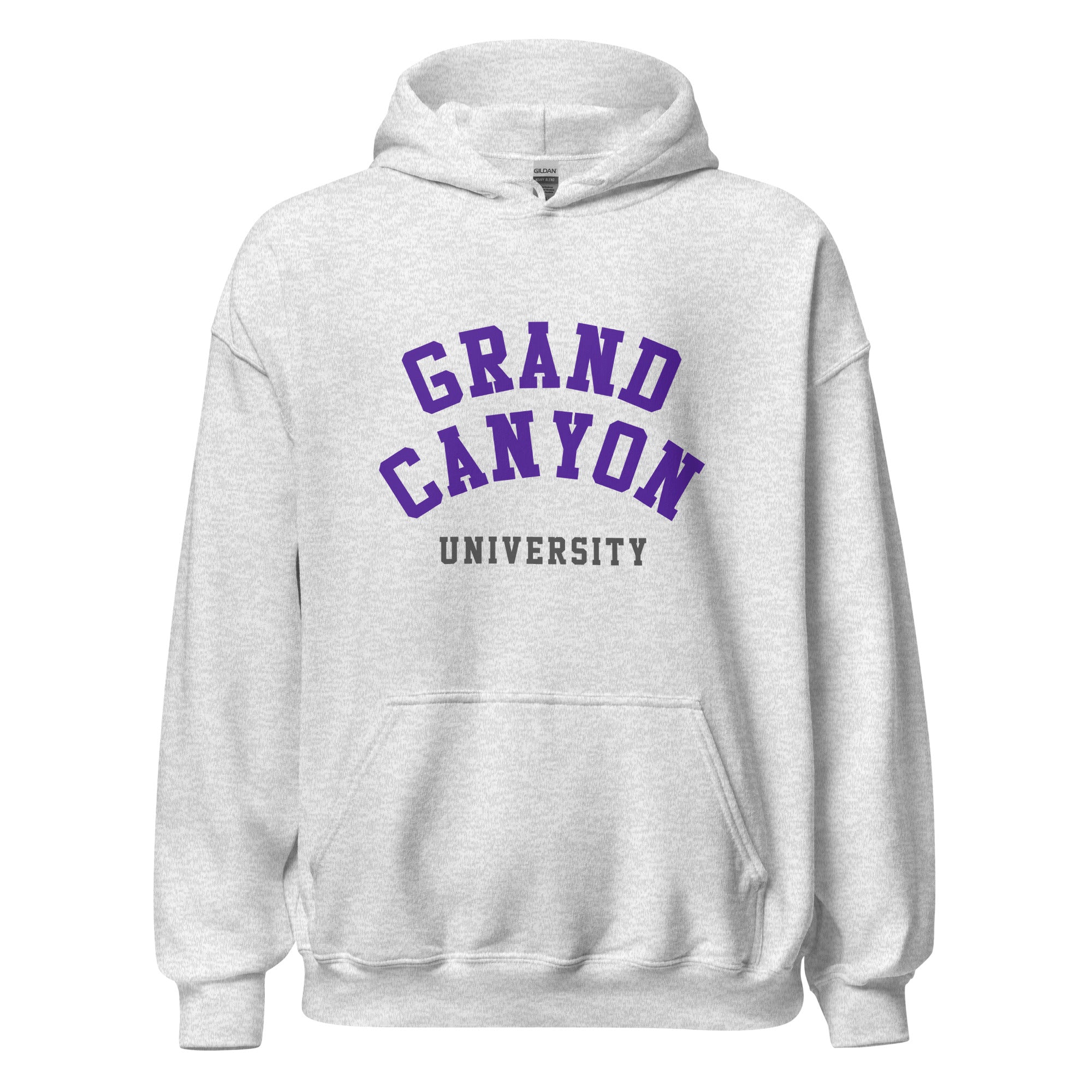 Unisex black hoodie featuring Grand Canyon University logo printed across the front chest