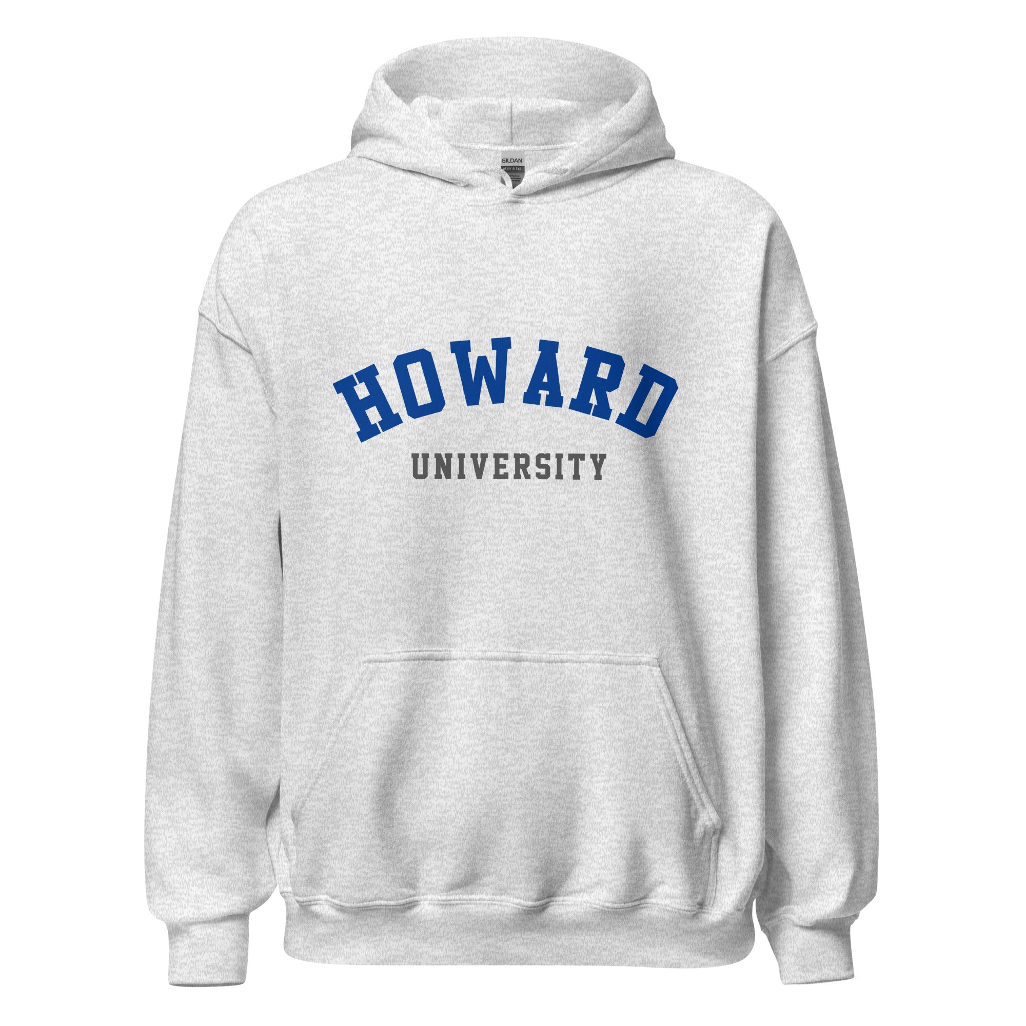 Unisex black hoodie featuring Howard University logo printed across the front chest