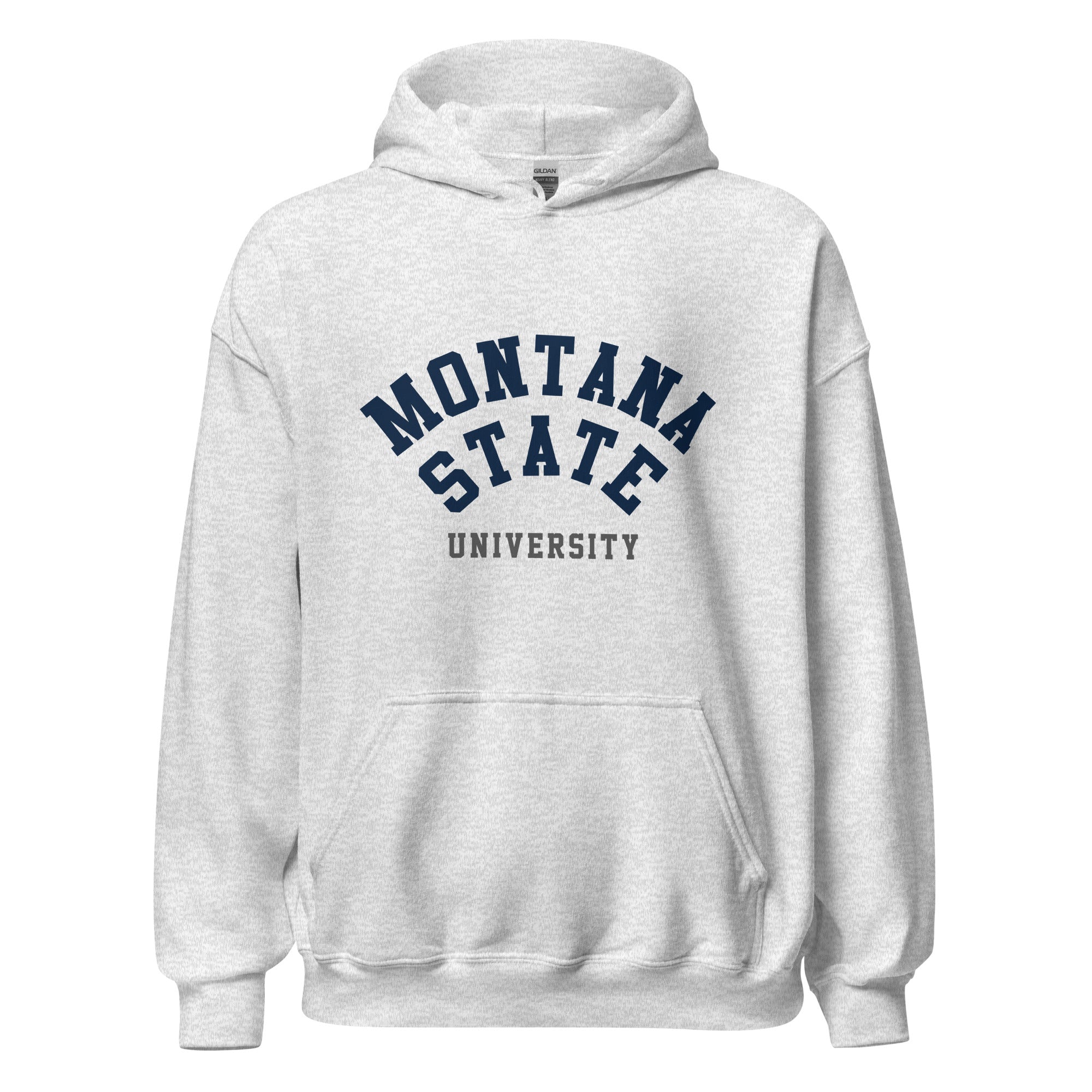 Unisex black hoodie featuring Montana State University logo printed across the front chest