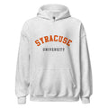 Unisex black hoodie featuring Syracuse University logo printed across the front chest