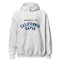 Unisex black hoodie featuring UC Davis logo printed across the front chest