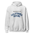 Unisex black hoodie featuring UC Irvine logo printed across the front chest