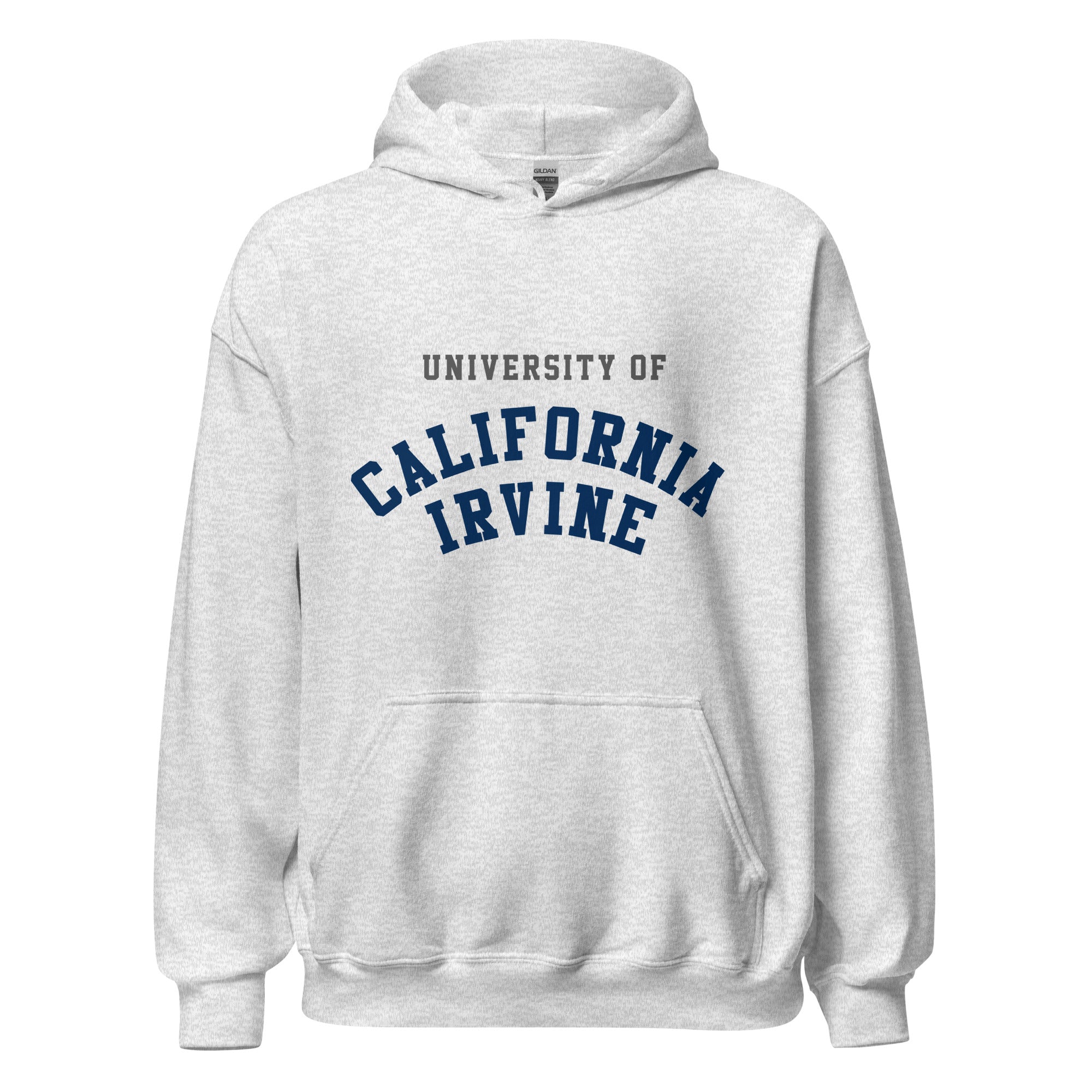 Unisex black hoodie featuring UC Irvine logo printed across the front chest