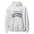 Unisex black hoodie featuring UC San Diego logo printed across the front chest